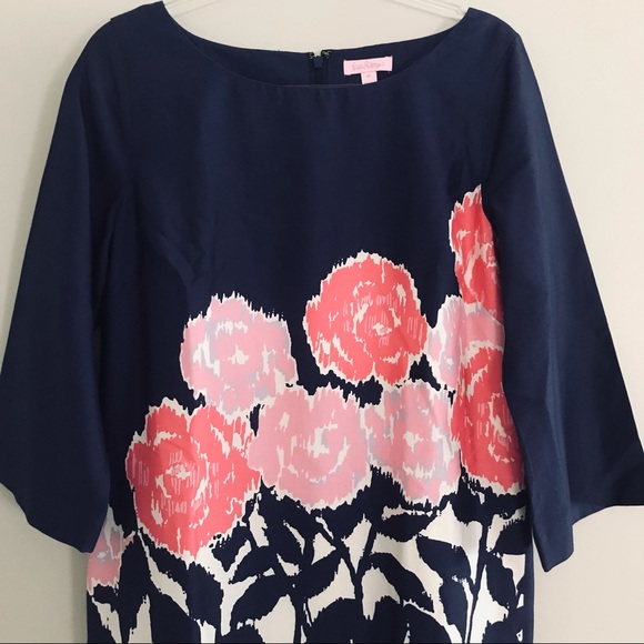 LILLY PULITZER | 12 | Navy/Coral Floral | Shift - Picture 2 of 12